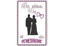 Stickdatei - Postkarte ITH "Der schönste Weg" Hochzeit